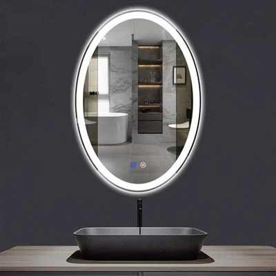 Modern ve Çağdaş Işıklı Sissiz Oval Banyo / Makyaj Aynası