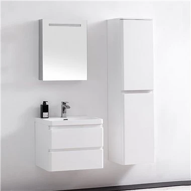 Beyaz Duvara Monte Melamin Banyo Dolabı