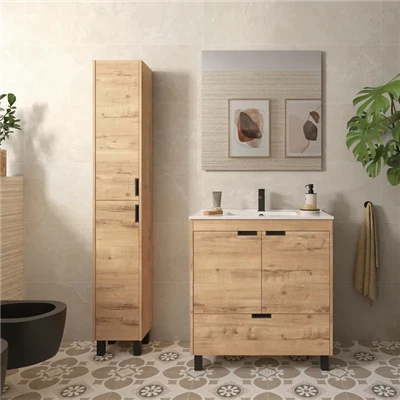 Banyo Dolabı Meşe Kaplama